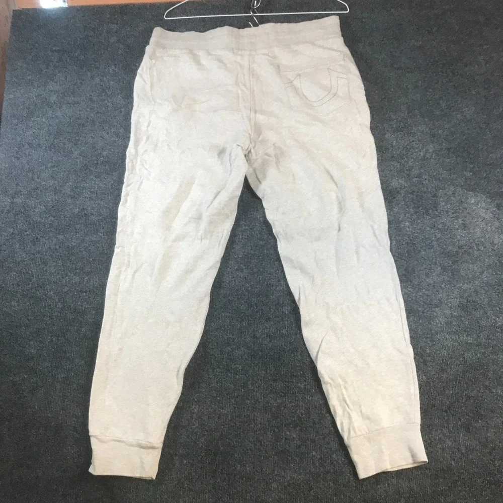 True Religion Jogger Sweatpants Mens 36x27 Gray Drawstring Waist Classic Logo